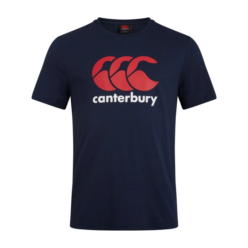Image of Canterbury Canterbury Men Logo Cotton Blend T-Shirt in Navy Size: X-Small Navy XS Male 5063806446842