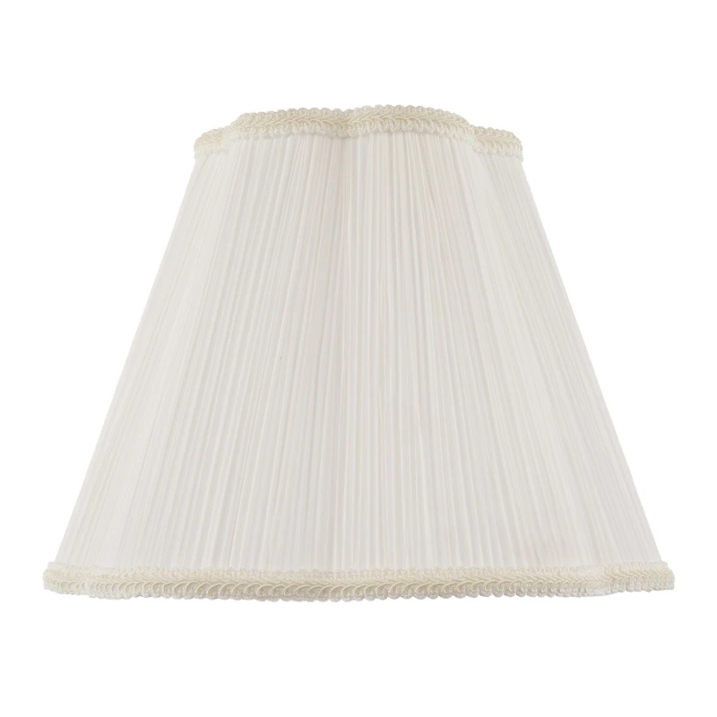 Image of Happy Homewares White Victorian Pleated Faux Silk Lamp Shade with Embroidered Trims Size: 12" White Unisex 12"