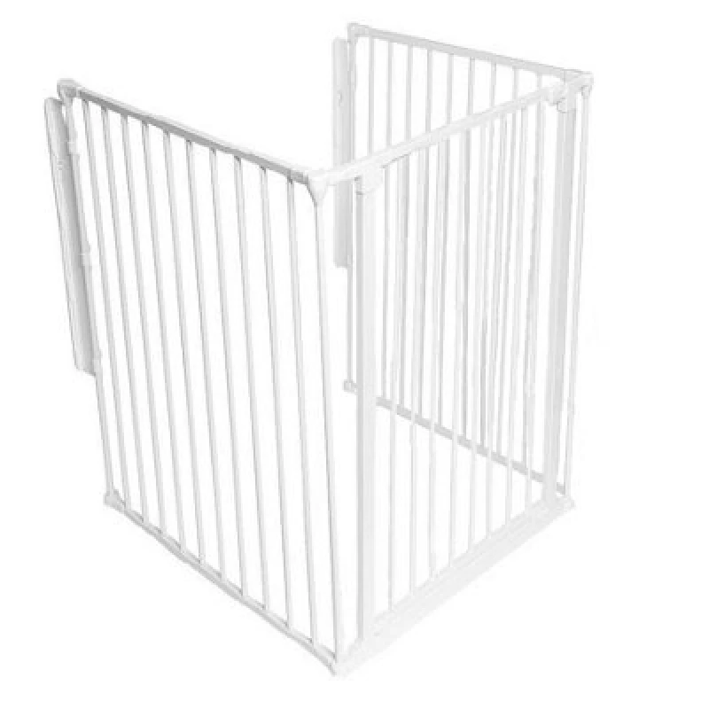 Image of Safetots Extra Tall Multi Panel Fire Surround, 77Cm Deep X 72Cm Wide, White, 105Cm High, Baby And Toddler Fire Guard