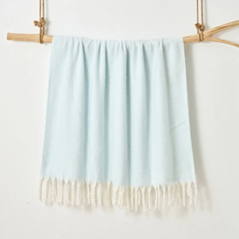 Image of Allure Bath Fashions Aisling Faux Mohair Throw Blanket 127 X 170Cm - Duckegg