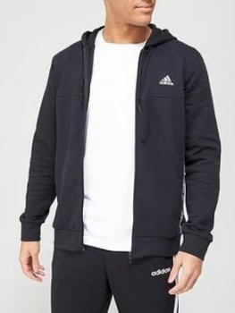 Image of Adidas Linear Logo Full Zip Hoodie - Black