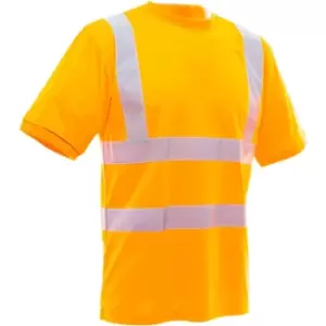 Image of Yoko Ladies/Womens Hi-Vis Short Sleeve T-Shirt (Pack of 2) (S) (Hi Vis Orange) - Hi Vis Orange