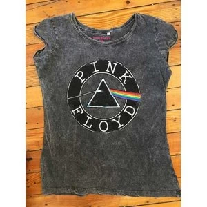 Image of Pink Floyd - Vintage Circle Logo Womens X-Small T-Shirt - Black,Grey
