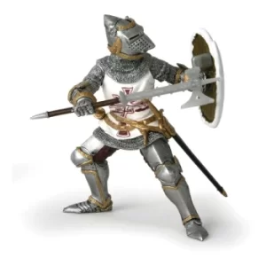 Image of PAPO Fantasy World Germanic Knight Toy Figure, Three Years or Above, Silver/White (39947)