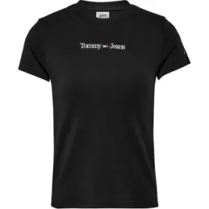 Image of Tommy Jeans Tjw Bby Serif Linear Ss - Black