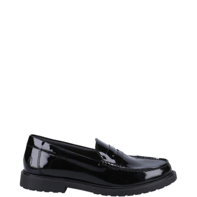 Image of Hush Puppies Girls Verity Slip On Leather School Shoes UK Size 5 (EU 38) Patent Black HUS682-Patent-5