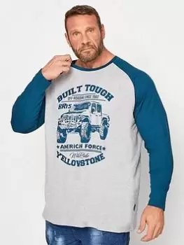 Image of BadRhino Long Sleeve Raglan T-Shirt - Multi, Grey, Size L, Men