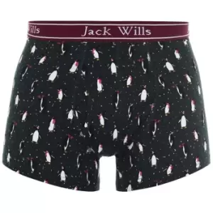 Image of Jack Wills Bridley Penguin Print Single Boxer - Green