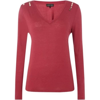 Image of Label Lab Marnie V Neck Top - Berry