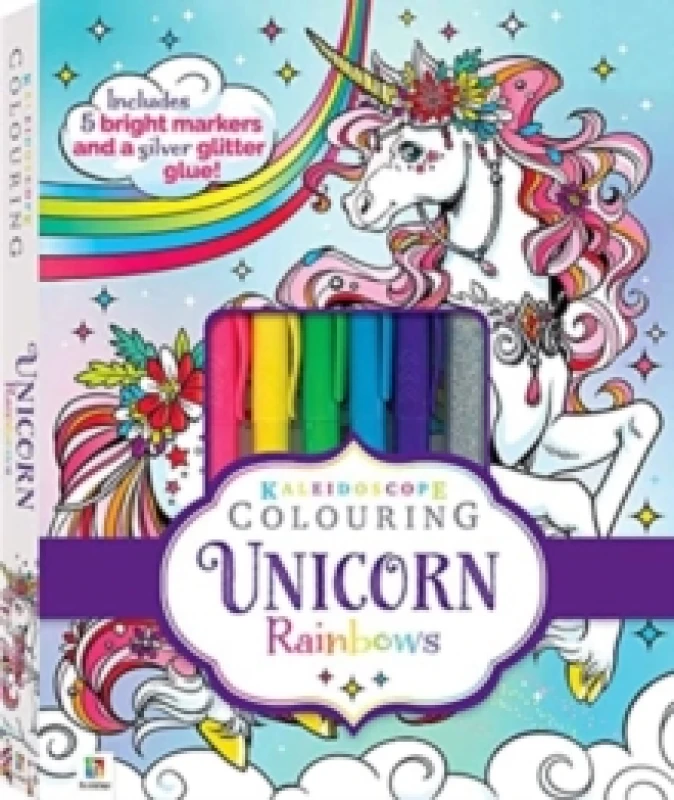 Image of Kaleidoscope Colouring Kit: Unicorn Rainbows Kit