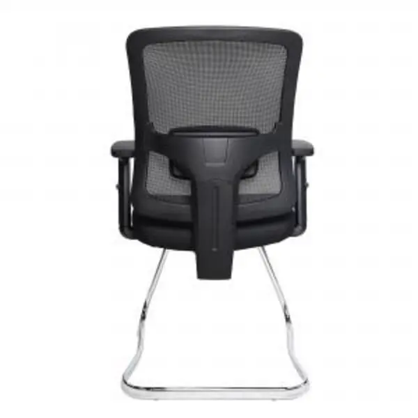 Image of Barri Nautilus Designs Barri Medium Back Mesh Visitor Chair With Fabric Seat and Height Adjustable Arms Black - BCM/K610V/BK BCM/K610V/BK