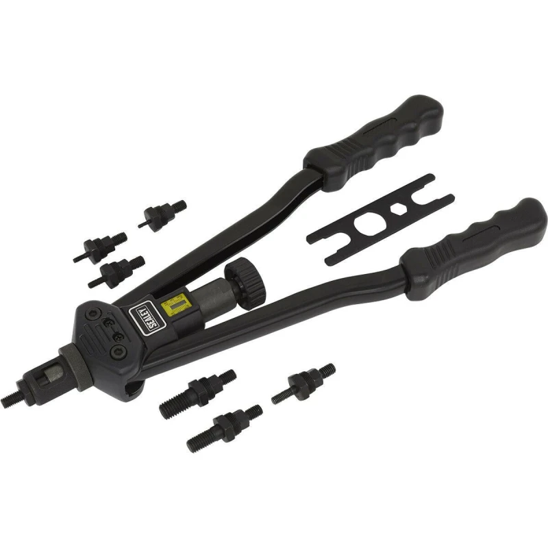 Image of Loops Heavy Duty Long Arm Threaded Nut Riveter - Adjustable Nozzle 410mm Reach Rivet Multi