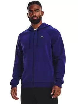 Image of Under Armour Training Rival Fleece Full Zip Hoodie - Blue Size L, Men