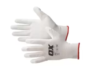 Image of OX Tools OX-S484510 OX White PU Flex Decorators Glove Size 10 XL