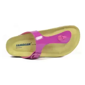 Image of Sanosan Womens/Ladies Geneve Lacquered Leather Sandals (7 UK) (Fuchsia/Brown)