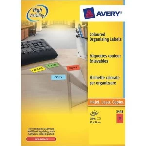 Image of Avery L6034-20 Red Coloured Labels red Pack 480