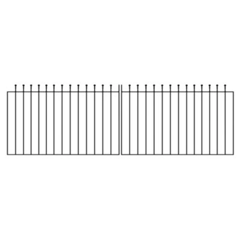 Image of Burbage Iron Craft Mana Ball Top Pair Of Metal Driveway Gates 3048mm Gap X 915mm High Mazp49