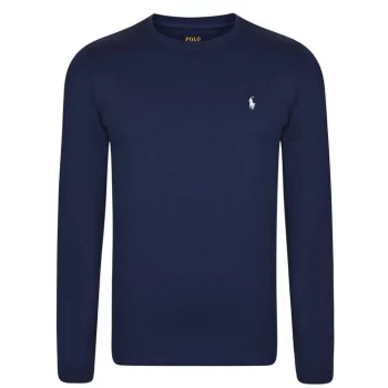 Image of POLO RALPH LAUREN Long Sleeve Crew Neck Jersey T Shirt - Blue