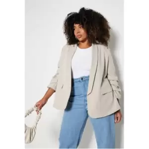 Image of I Saw It First Ruched Sleeve Blazer - Brown