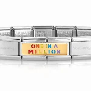 Image of Nomination Classic Gold Rainbow One in a Million Double Charm Bracelet
