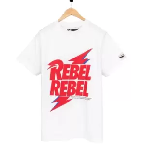 Image of David Bowie Childrens/Kids Rebel Rebel Band T-Shirt (7-8 Years) (White/Red)