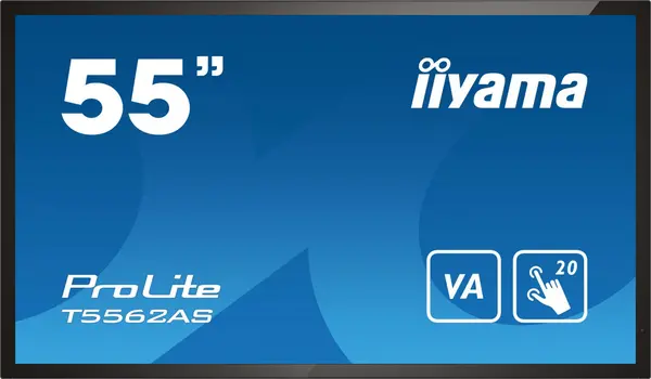 Image of iiyama iiyama T5562AS-B1 Signage Display Interactive flat panel 138.7cm (54.6") VA 500 cd/m 4K Ultra HD Black Touch Screen Built-in processor An