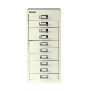 Image of Bisley 10 Drawer A4 Cabinet Chalk White BY19660