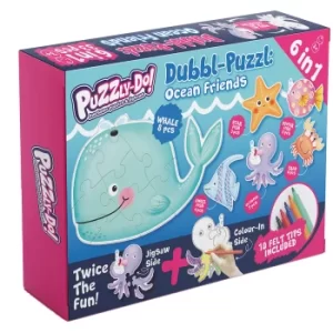 Image of Puzzly-Do Ocean Friends Dubbl-Puzzl Jigsaw and Colouring