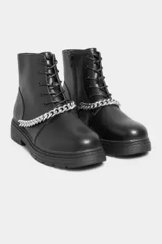 Image of Wide & Extra Wide Chain Lace Up Boots