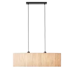 Image of Longshore Bar Pendant Ceiling Lamp, Natural Seagrass, Matt Black