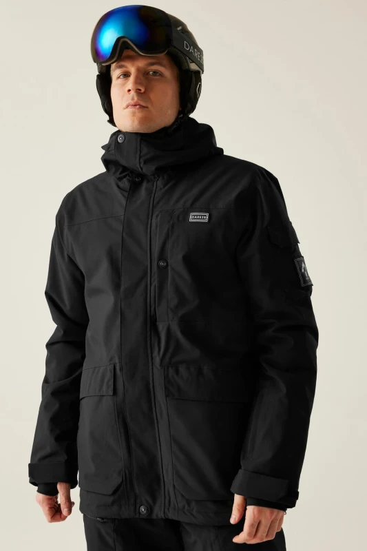 Image of Dare 2b Dare 2b Men Twin Tip Waterproof Breathable Insulated Skiing Jacket in Jet Black Size: Medium Jet Black M Male 5063516184232
