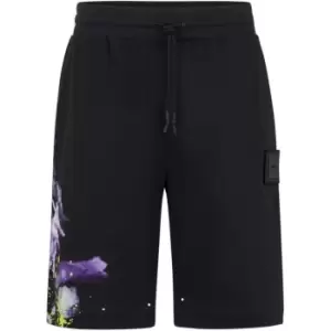 Image of BOSS Lotus Print Shorts - Black