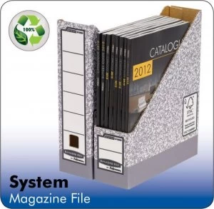 Image of Fellowes System A4 Magazine File Grey 0186004 PK10