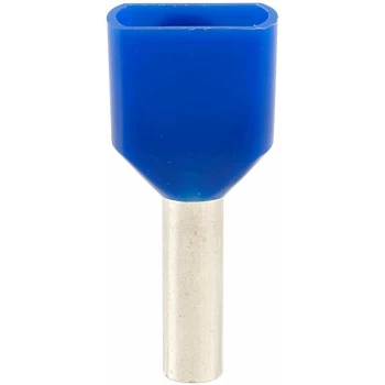Image of Twin Cord End Ferrules 2.5mm Blue Pack of 100 - Truconnect