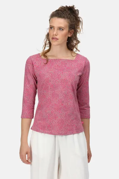 Image of Regatta Coolweave Cotton 'Polexia' 3/4 Sleeve T-Shirt Dusty Pink