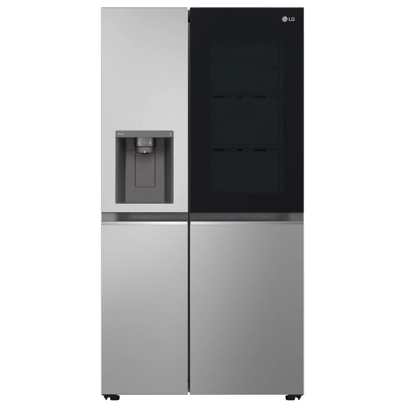 Image of LG InstaView ThinQ GSGV80PYLL WiFi Connected Plumbed Total No Frost American Fridge Freezer - Prime Silver - E Rated