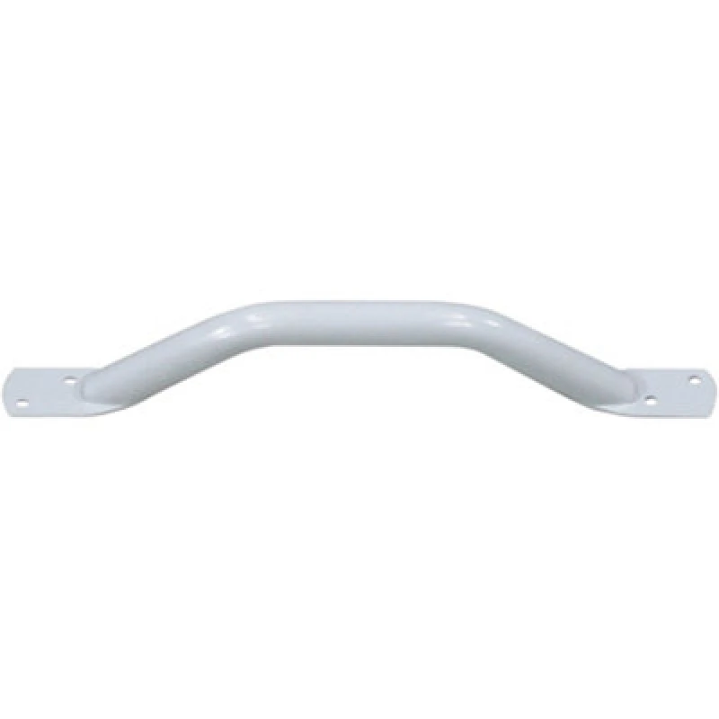 Image of Loops White Steel Pipe Grab Bar - 381mm Length - Rounded Safety Ends - Epoxy Coating Metallics