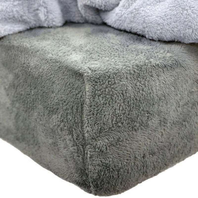 Image of OHS OHS Teddy Fleece Thermal Fitted Bed Sheet in Charcoal Size: Double Fitted Charcoal Double Fitted Unisex 5027434125951