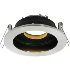 Image of Sienna Lighting - Sienna Pelite Spot Outdoor Recessed Downlight Steel Brushed, Inside Black