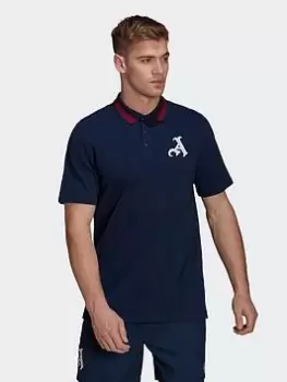 Image of adidas Arsenal Polo Shirt, Dark Blue, Size S, Men
