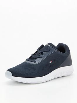 Image of Tommy Hilfiger Lightweight Techmesh Flag Runner Trainers - Blue Size 41, Men