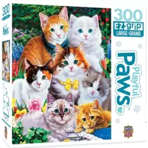 Image of Masterpieces Puzzle Playful Paws Purrfectly Adorable Ez Grip Puzzle 300 piece jigsaw puzzle