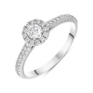 Image of 18ct White Gold Diamond Round Cluster Ring
