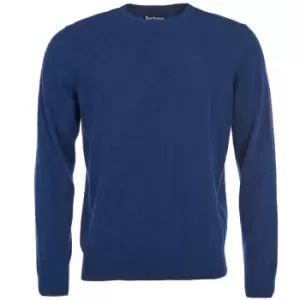 Image of Barbour Essential Lambswool Crew Neck Jumper Deep Blue Large