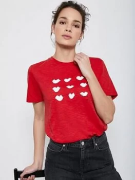 Image of Mint Velvet Lips T-Shirt - Red