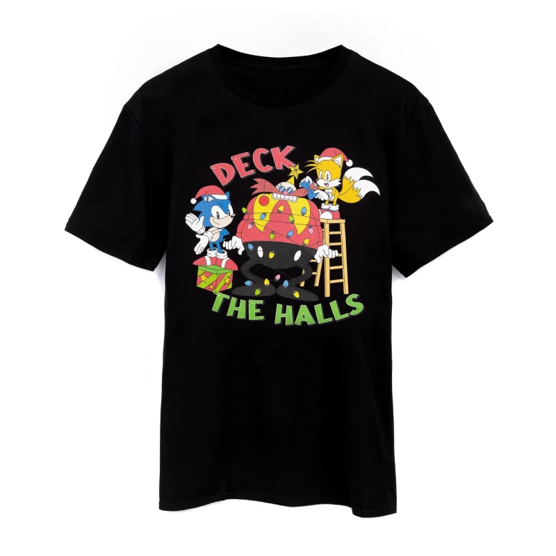 Image of Sonic the Hedgehog Sonic the Hedgehog Men Short Sleeved T-Shirt in Black Size: 2X-large Black XXL Male 5063203002535