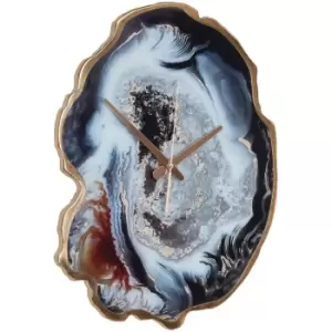 Image of Premier Housewares Celina Oblong Wall Clock - Agate Effect