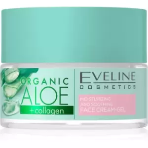 Image of Eveline Cosmetics Organic Aloe+Collagen active intensive hydrating gel-cream with soothing effect 50ml