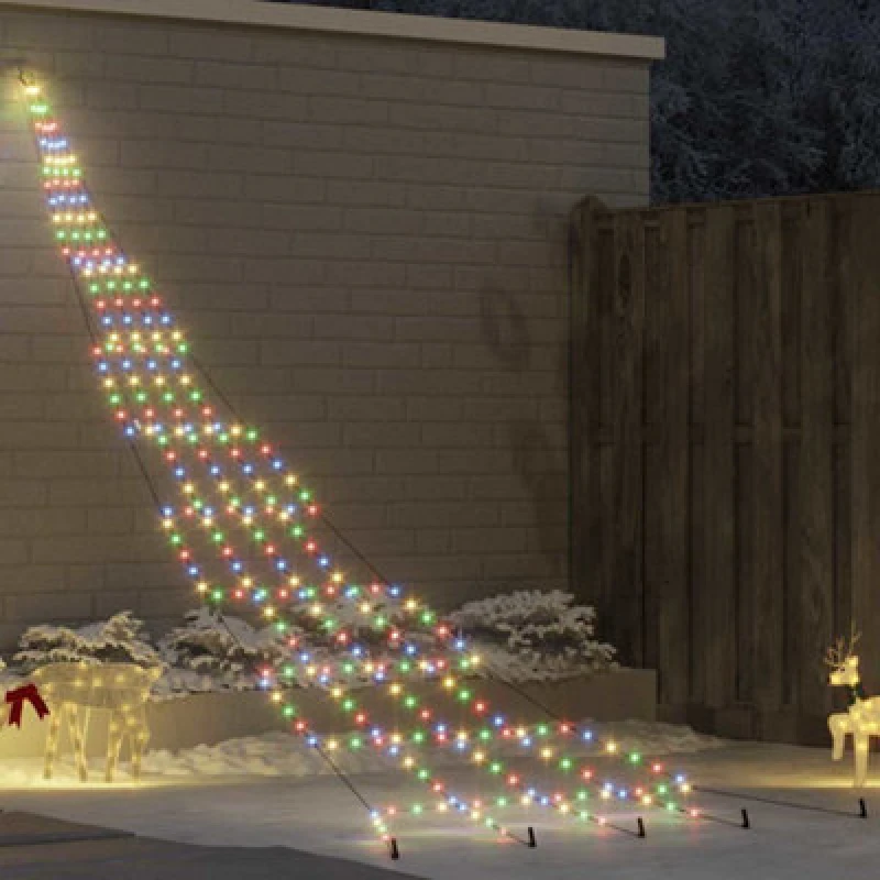 Image of Vidaxl LED Christmas Tree With Ground Spikes Multicolour 511cm Metal