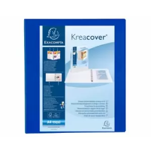 Image of Exacompta Kreacover Ring Binder 4 D Rings 40mm A4 Plus, Blue
